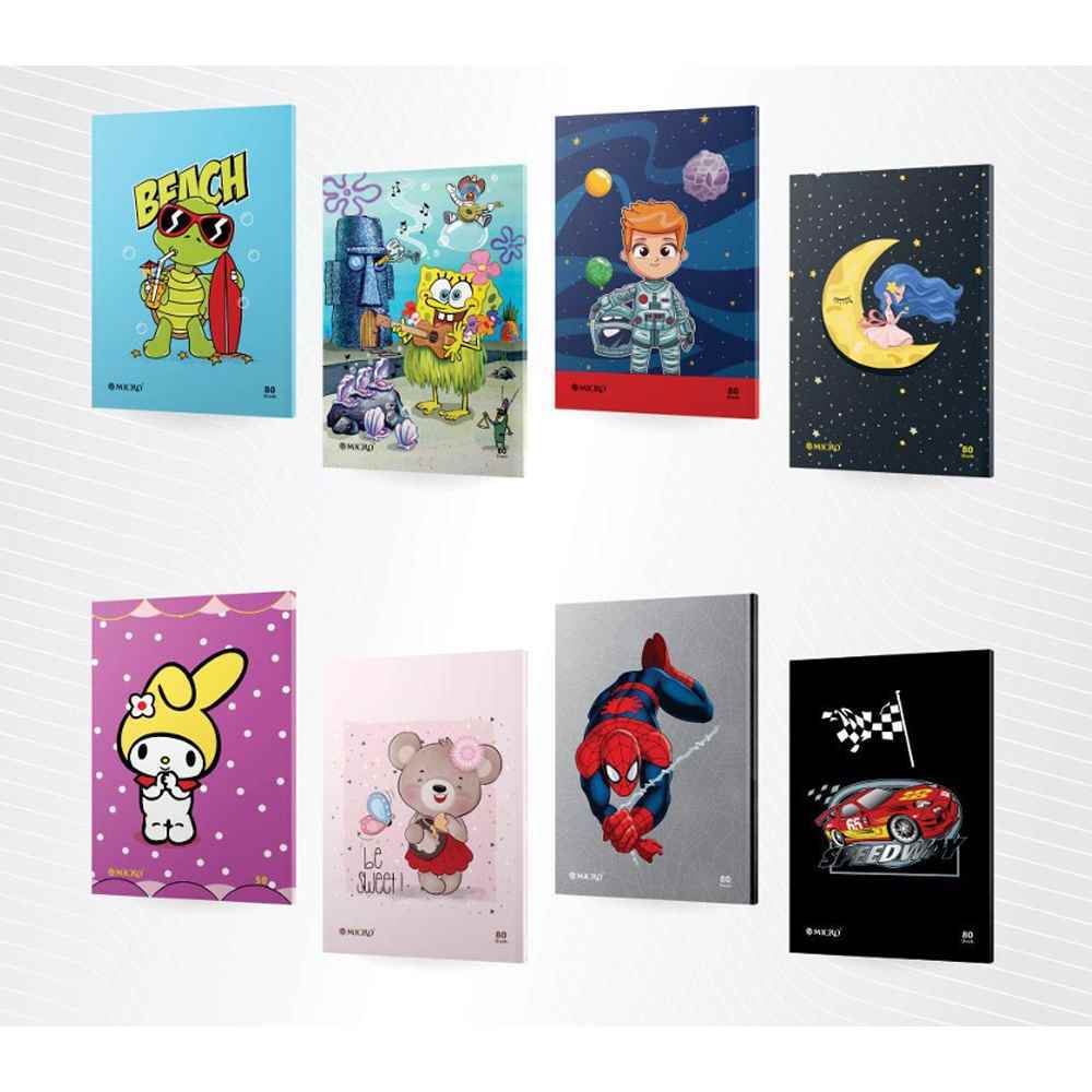 دفتر80برگ وزیری ته چسب میکرو طرح کارتونی کدD3