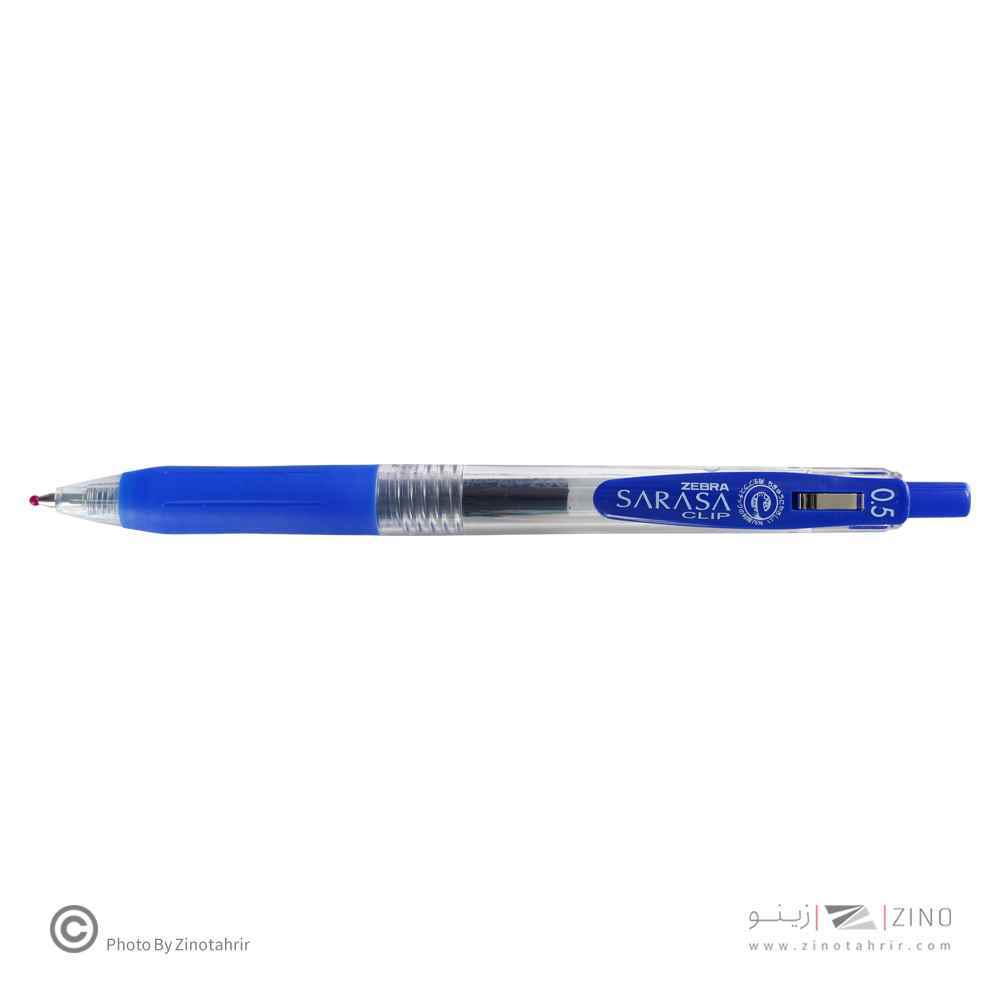روان نویس فشاری ساراساکلیپ آبی 0/5 زبرا (10عددی)