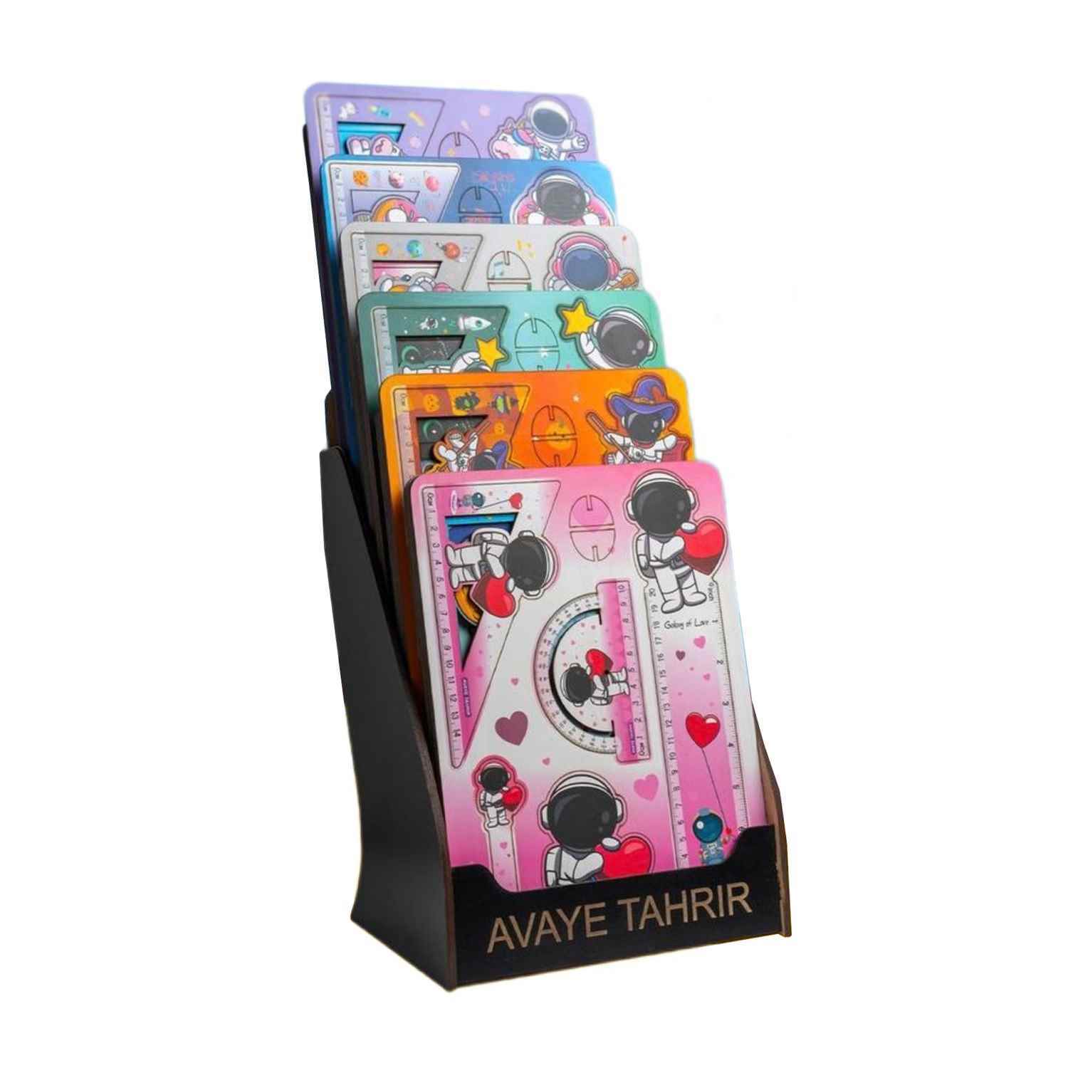 ست خط کش گونیا نقاله فانتزی ام دی اف آوای تحریر کدST-85119