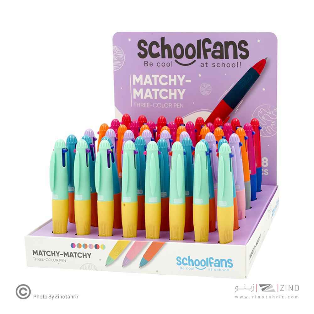 خودکار فشاری1/0کوتاه3رنگ اسکول فنز کد921403