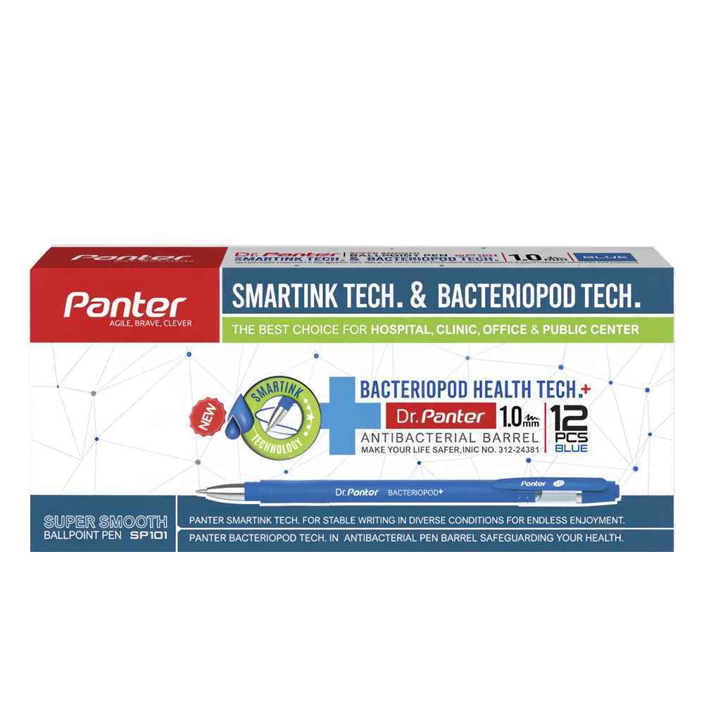 خودکار فیروزه ای 1-0   بسته 12عددی  پنتر کدsp101