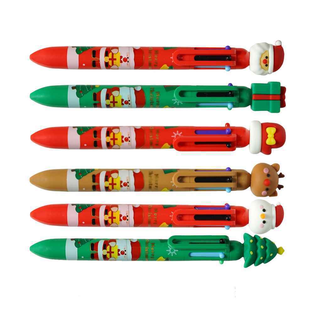 خودکار فانتزی فشاری6رنگ طرح کریسمسکدkk-7434