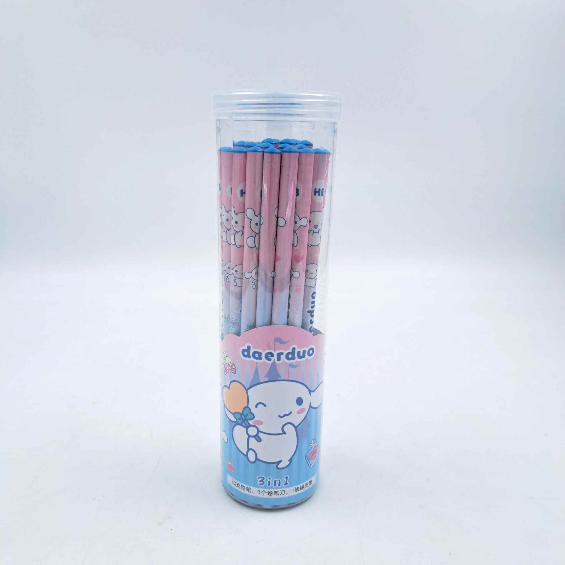 مداد مشکی فانتزی(30عددی)  همراه با تراش و پاکن کدKM-9222