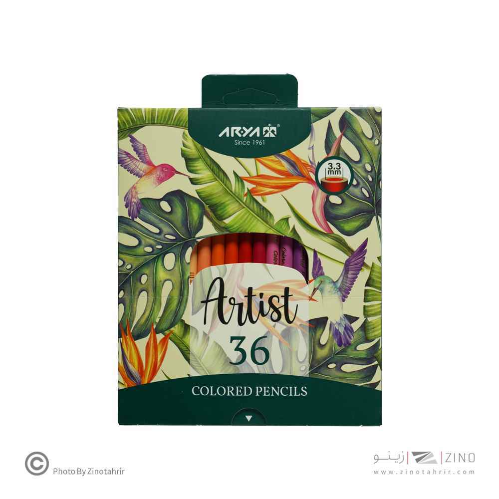 مدادرنگی 36رنگ جعبه مقوایی حرفه ای/آرتیست آریا کد3607/3603