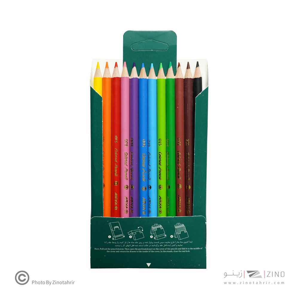 مدادرنگی12رنگ جعبه مقوایی حرفه ای/آرتیست آریا کد3601/3605