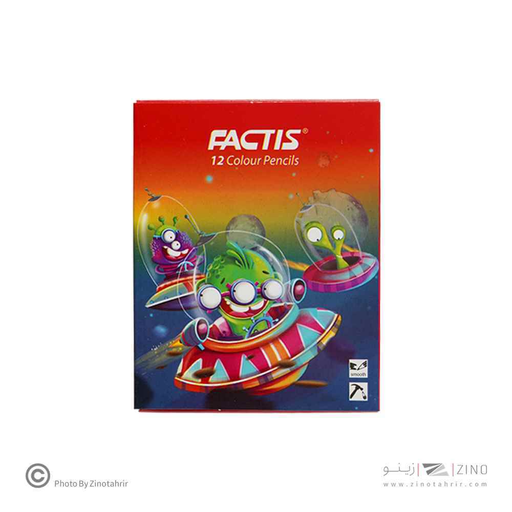 مدادرنگی12رنگ (شش گوش) جعبه مقوایی کوتاه فکتیس