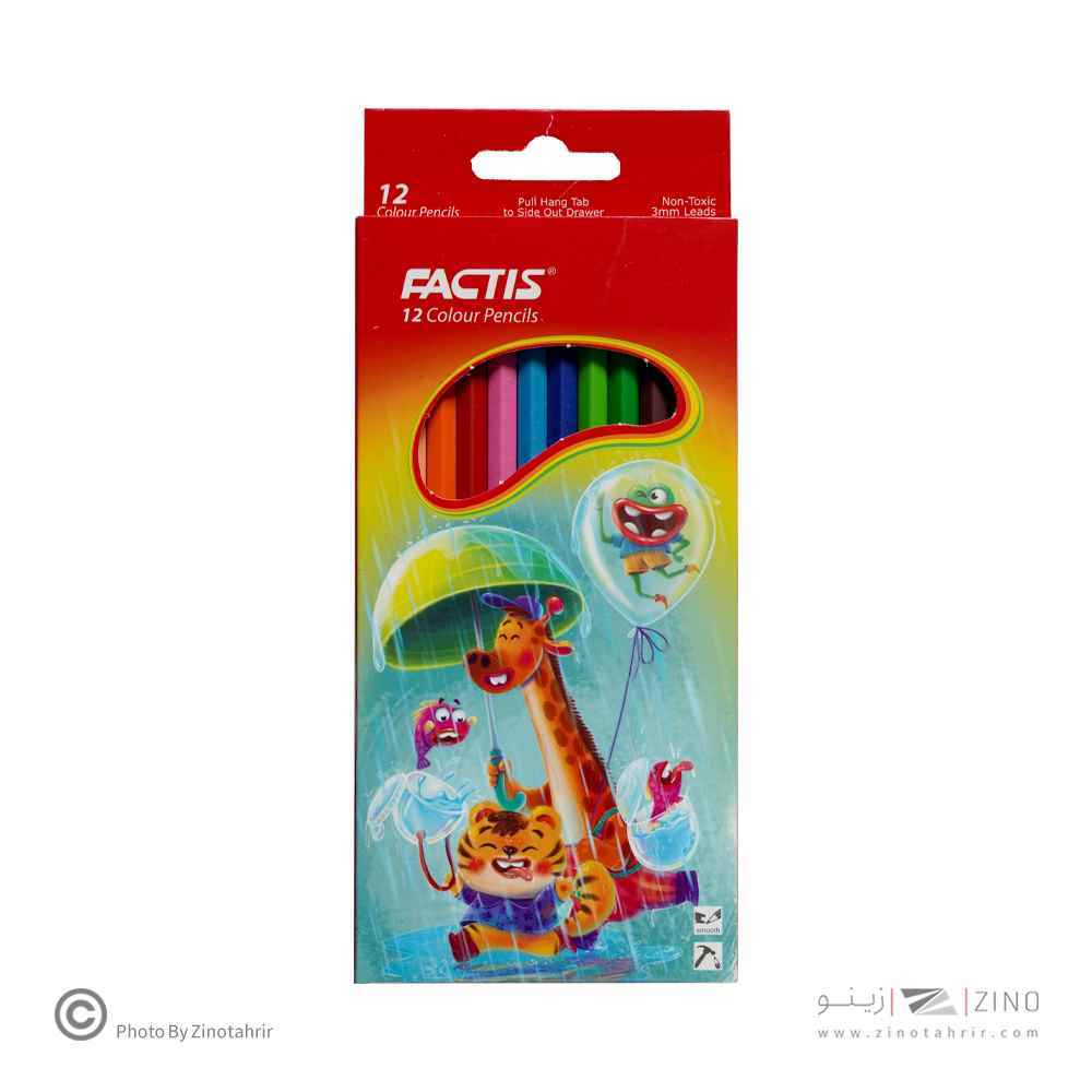 مدادرنگی12رنگ (شش گوش) جعبه مقوایی فکتیس