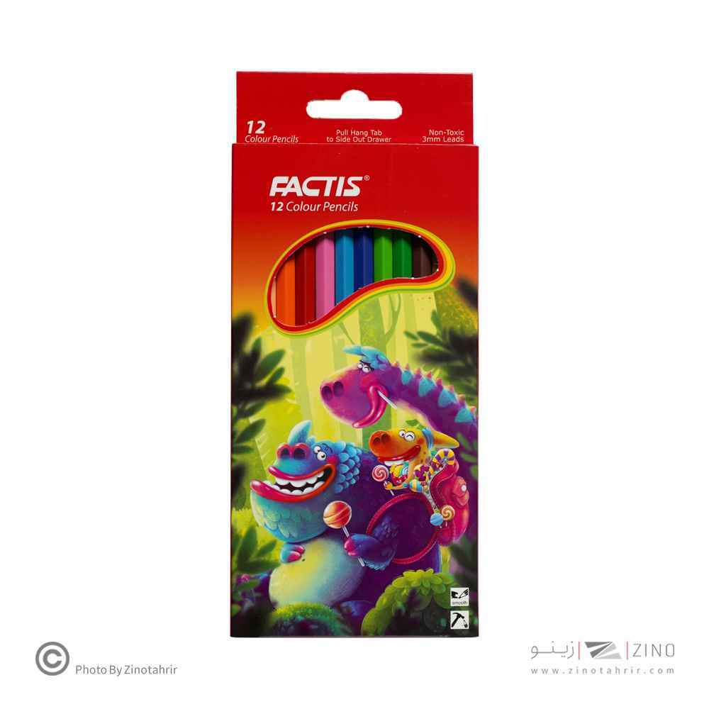 مدادرنگی12رنگ (شش گوش) جعبه مقوایی فکتیس