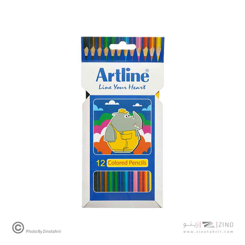 مدادرنگی12رنگ جعبه مقوایی آرت لاین کدECP12-P/IL