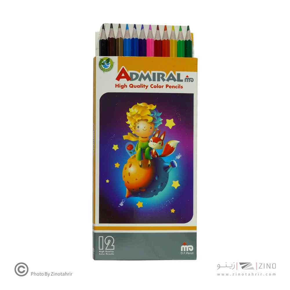 مدادرنگی12رنگ جعبه مقوایی پلیمری ادمیرال