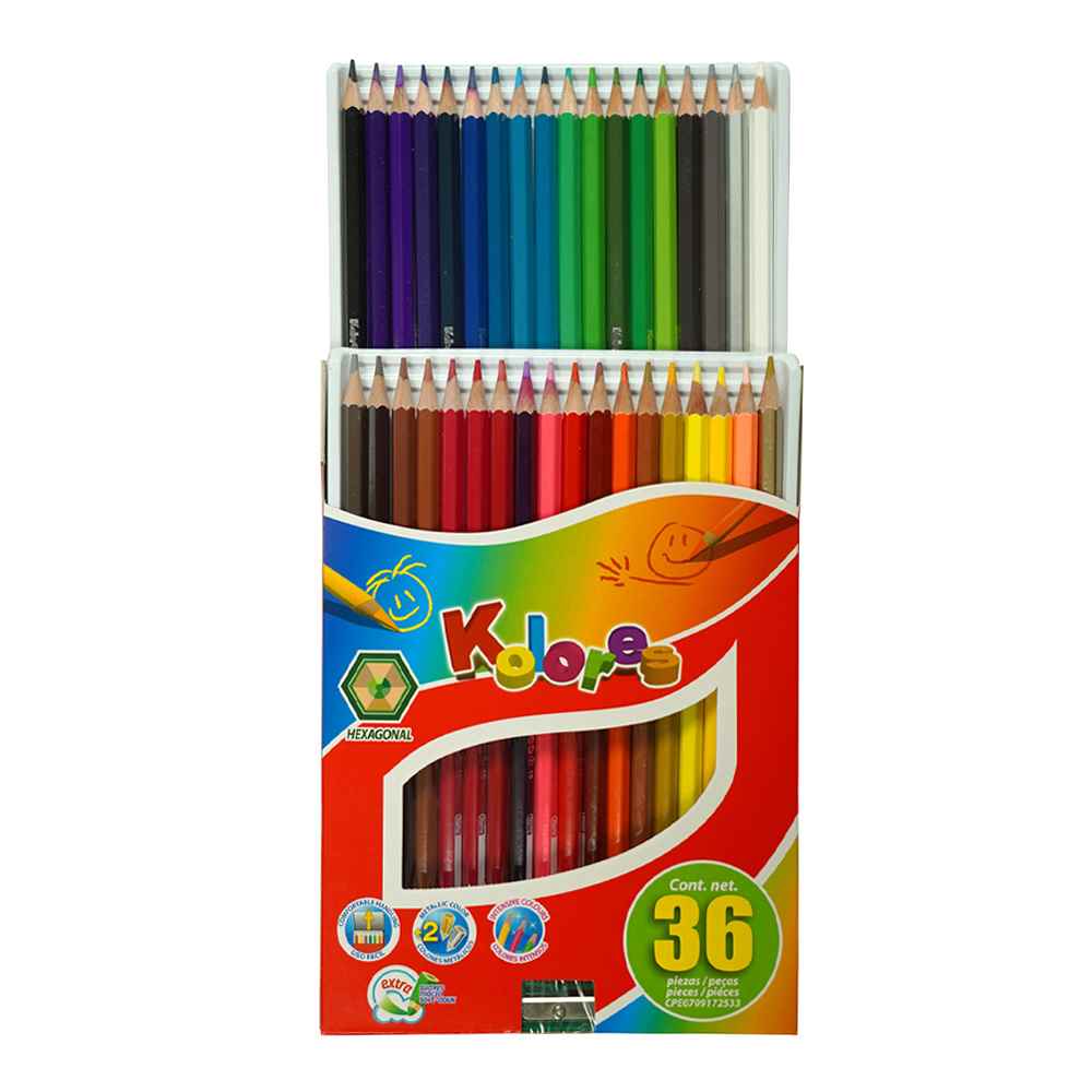 مدادرنگی36رنگ جعبه مقوایی همراه با تراش کورس کد96336