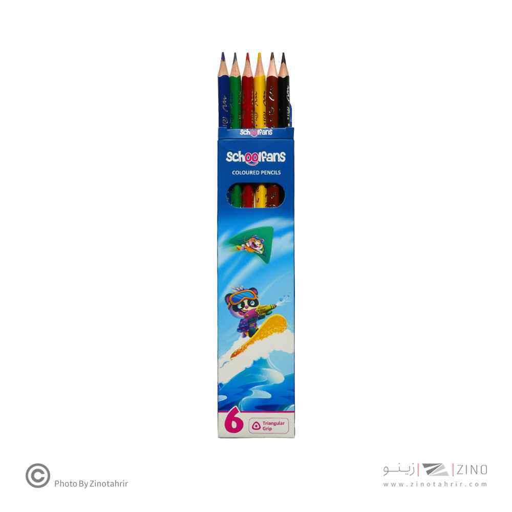 مدادرنگی6رنگ جعبه مقوایی سه گوش اسکول فنز کد92446
