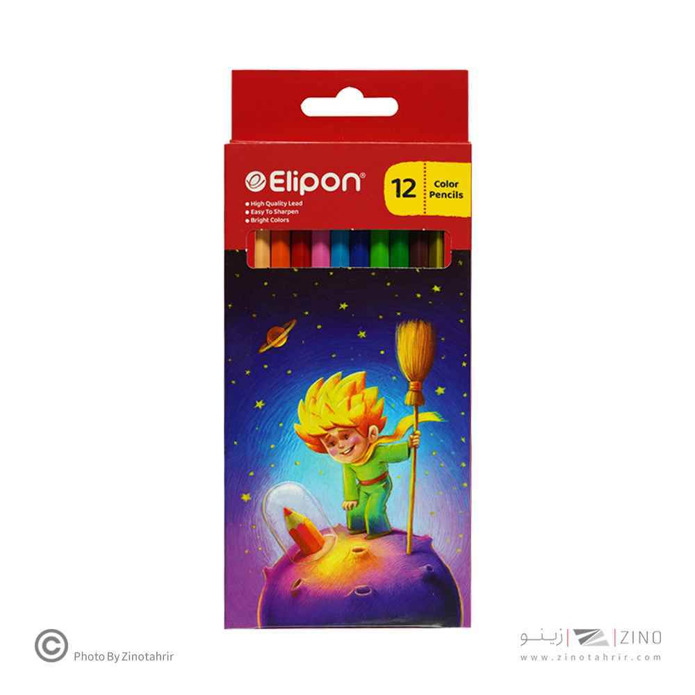 مداد رنگی 12رنگ جعبه مقوایی الیپون