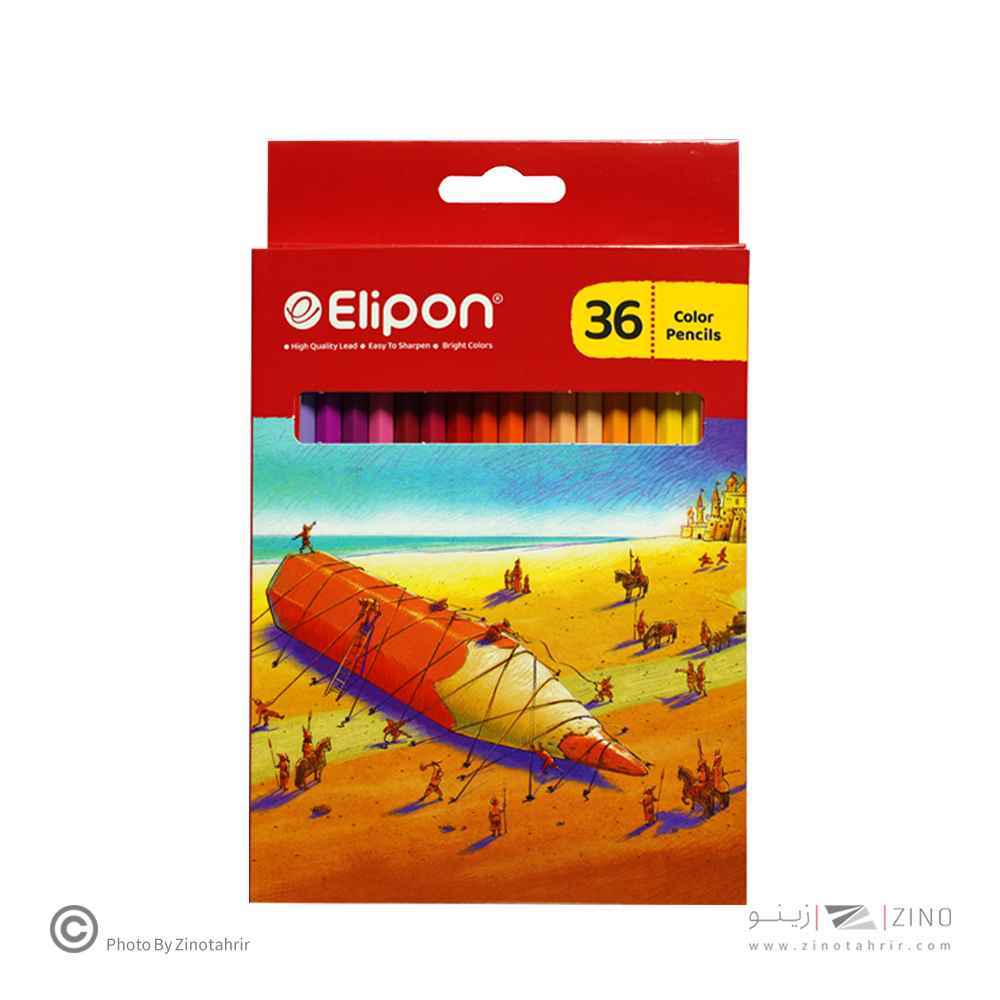 مداد رنگی 36رنگ جعبه مقوایی الیپون