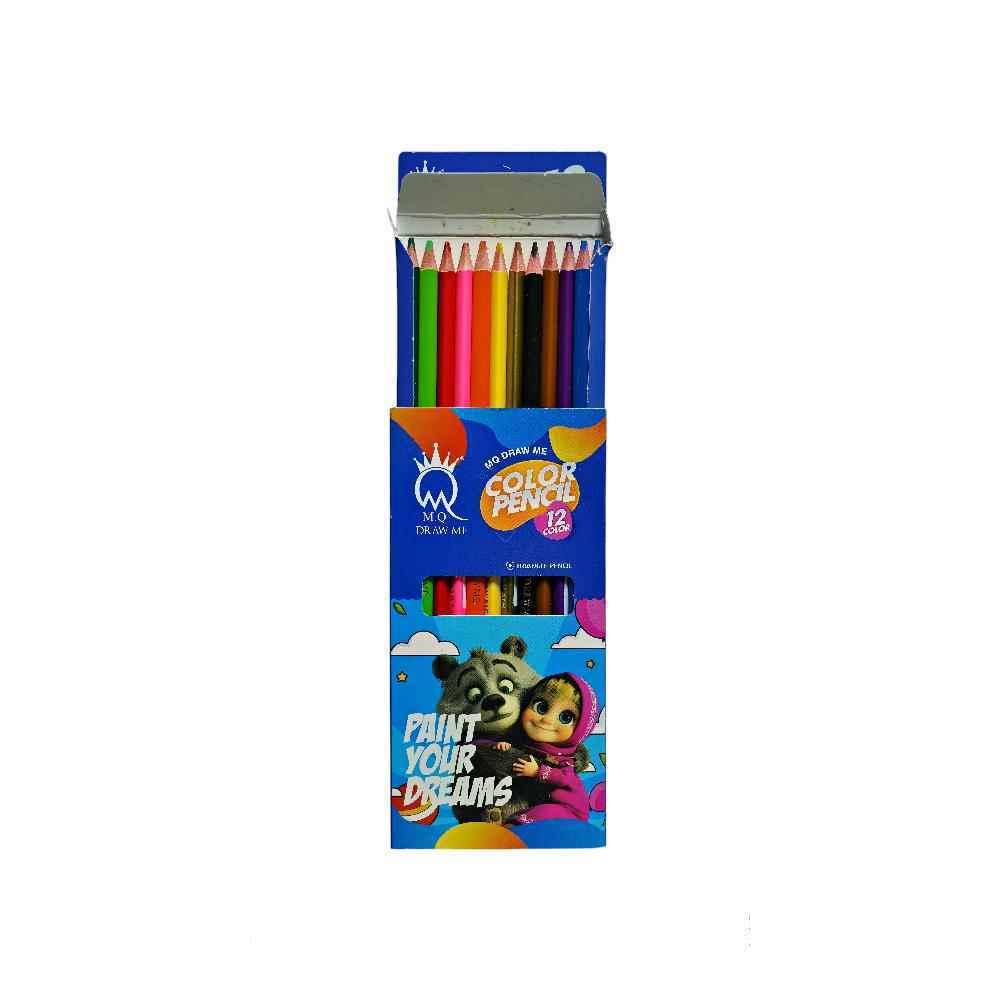 مداد رنگی12رنگ جعبه مقوایی(دانش آموزی) ام کیو