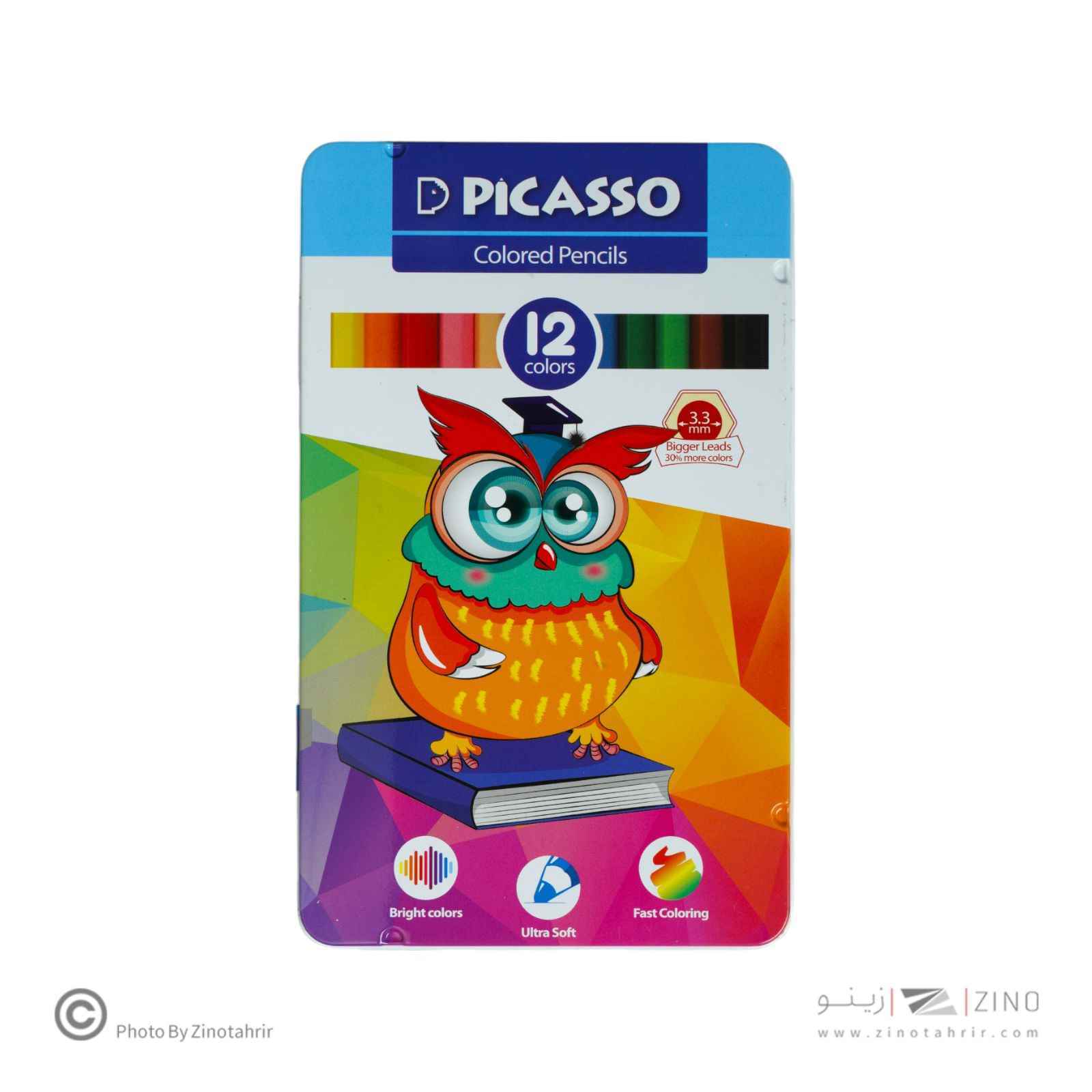 مدادرنگی12رنگ جعبه فلزی پیکاسو