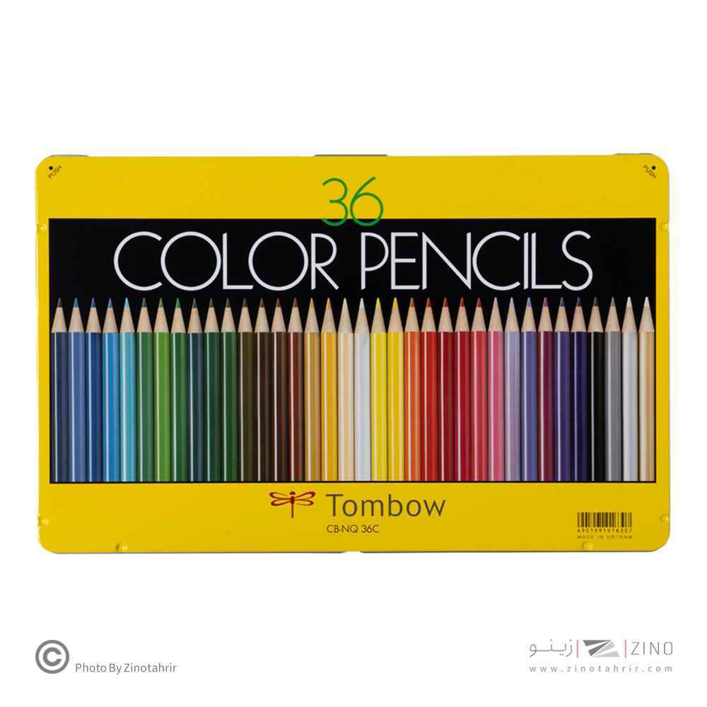 مدادرنگی36رنگ جعبه فلزی تومبو زرد کدCB-NQ36C