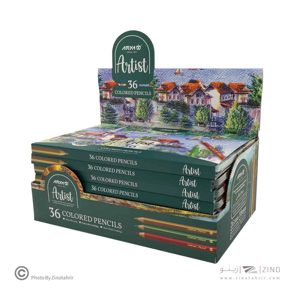 مداد رنگی36رنگ جعبه فلزی حرفه ای/ آرتیست آریا کد3903 /3932