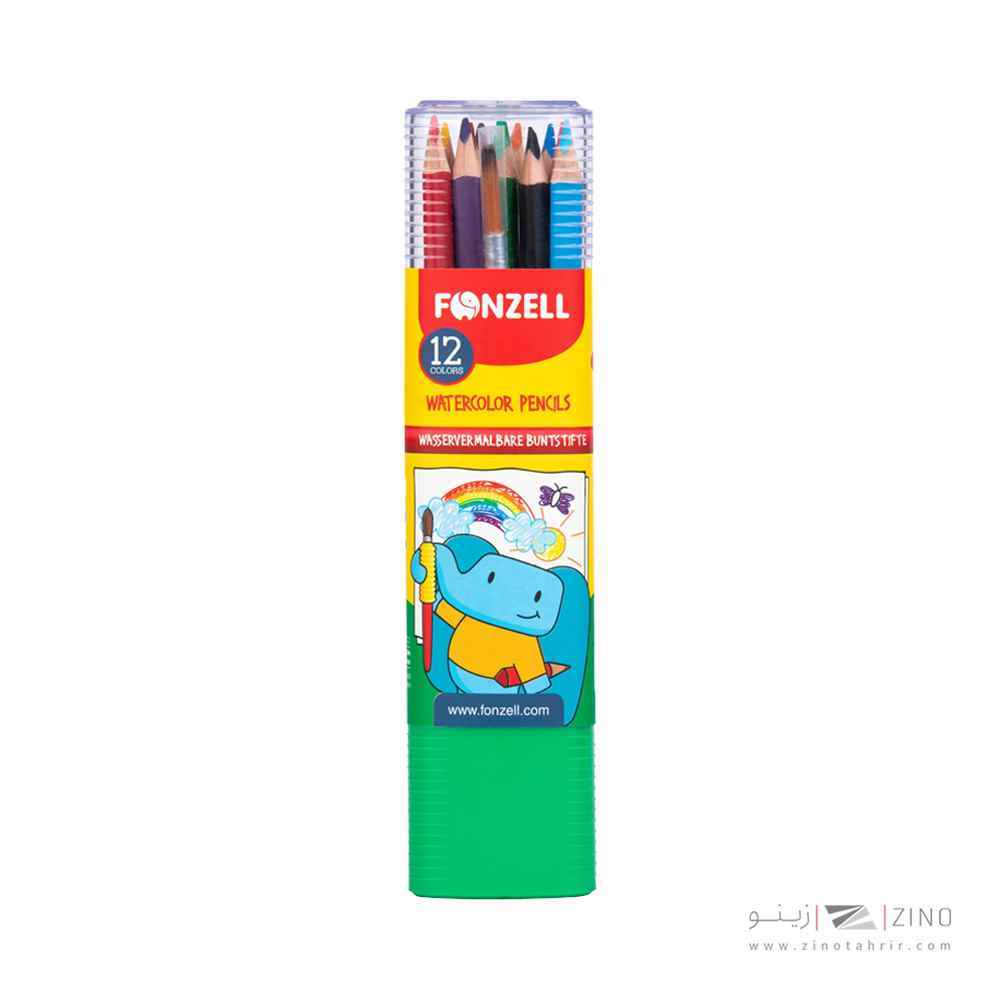 مدادرنگی12رنگ آبرنگی همراه با قلمو قوطی سه گوش طلقی فونزل کد685066/685068