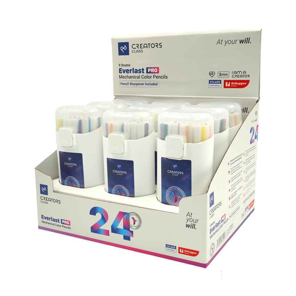 مدادرنگی24رنگ 3میل قوطی پلاستیکیاتودیسیکلاس سری everlast pro کدcp30-24