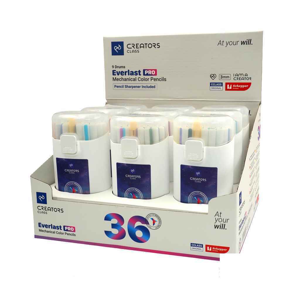 مدادرنگی36رنگ 3میل قوطی پلاستیکیاتودیسیکلاس سری everlast pro کدcp30-36