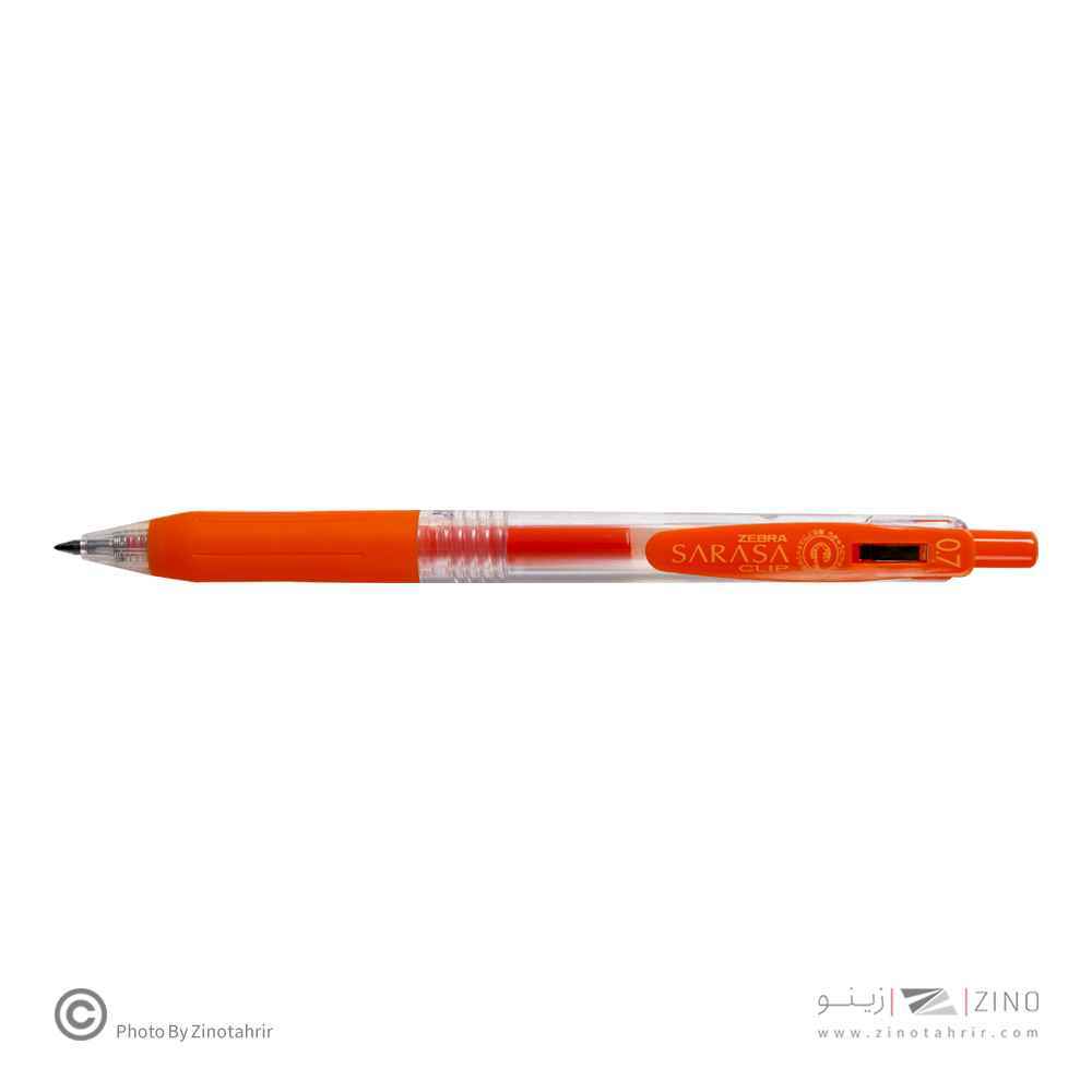 روان نویس فشاری ساراساکلیپ نارنجی تیره 0/7 زبرا(10عددی)