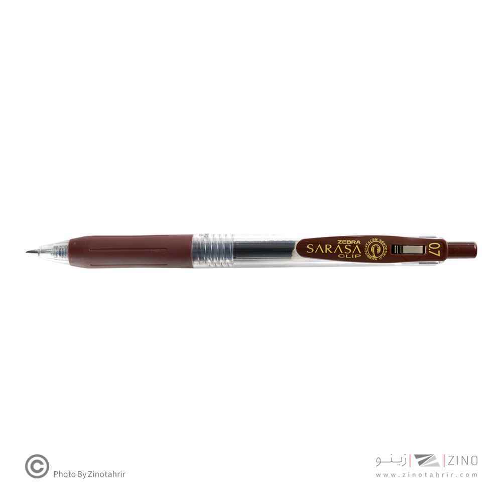 روان نویس فشاری ساراساکلیپ قهوه ای 0/7 زبرا (10عددی)