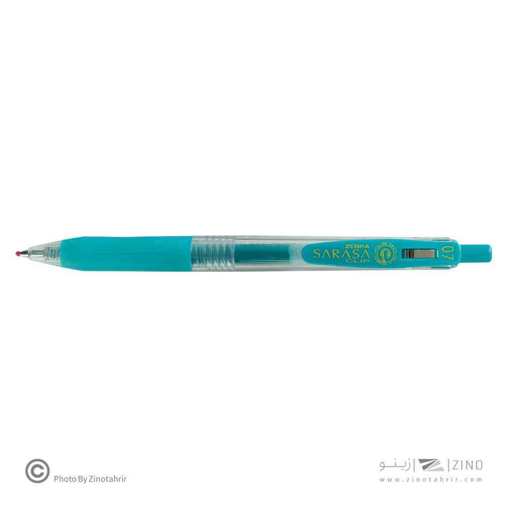 روان نویس فشاری ساراساکلیپ سبزآبی 0/7 زبرا (10عددی)