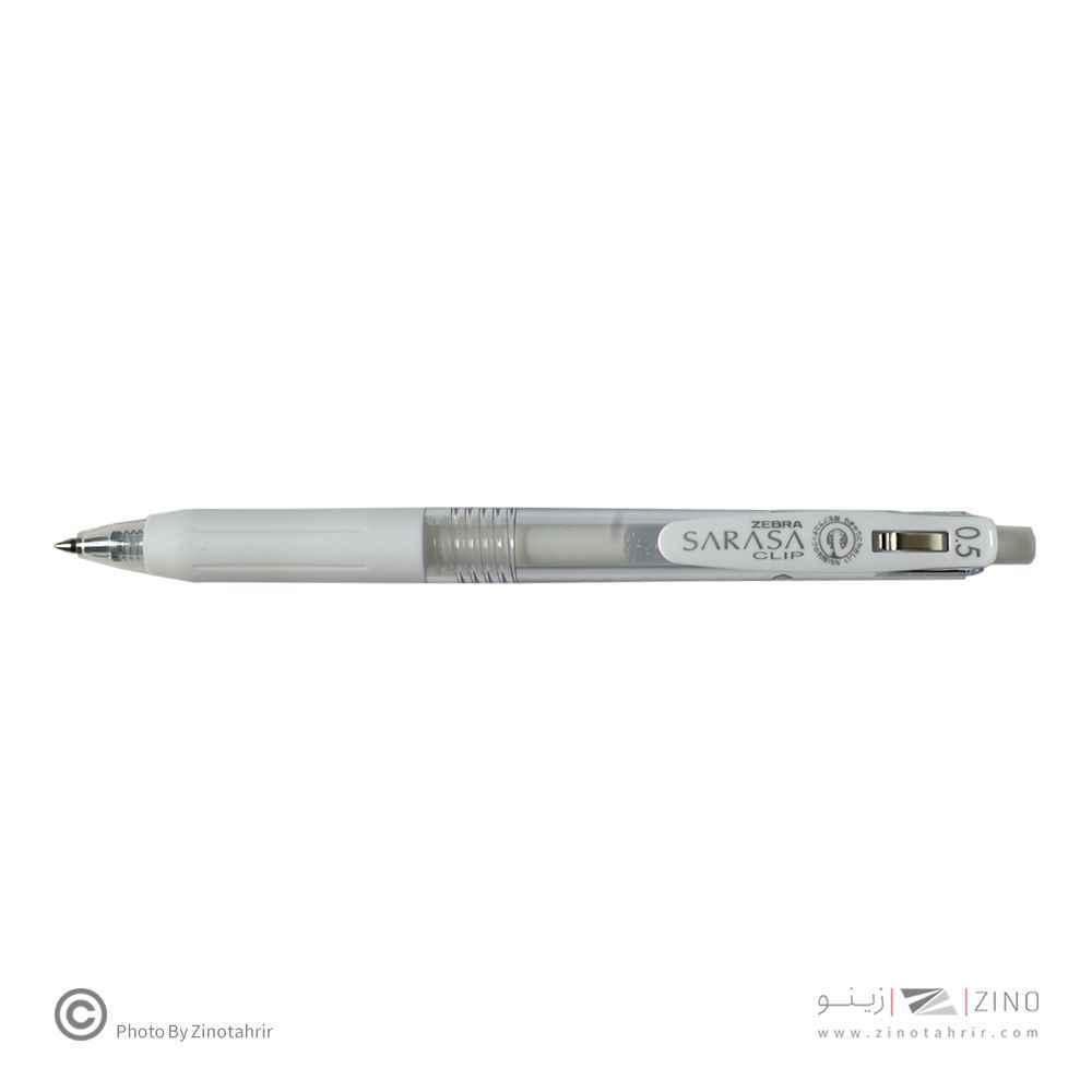 روان نویس فشاری ساراساکلیپ سفید 0/5 زبرا (10عددی)