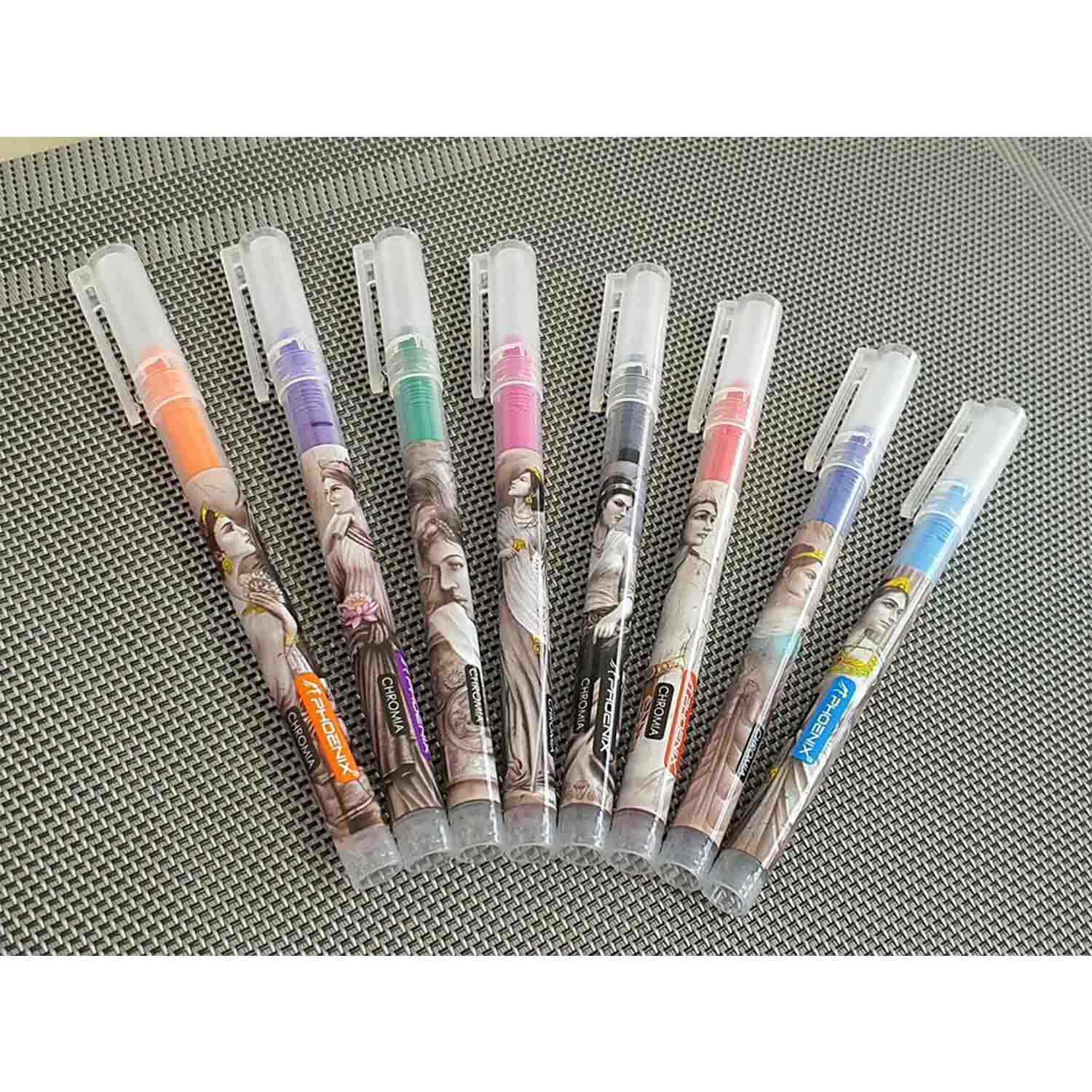 روان نویس 0/5 رولر بسته8 رنگ فونیکس 