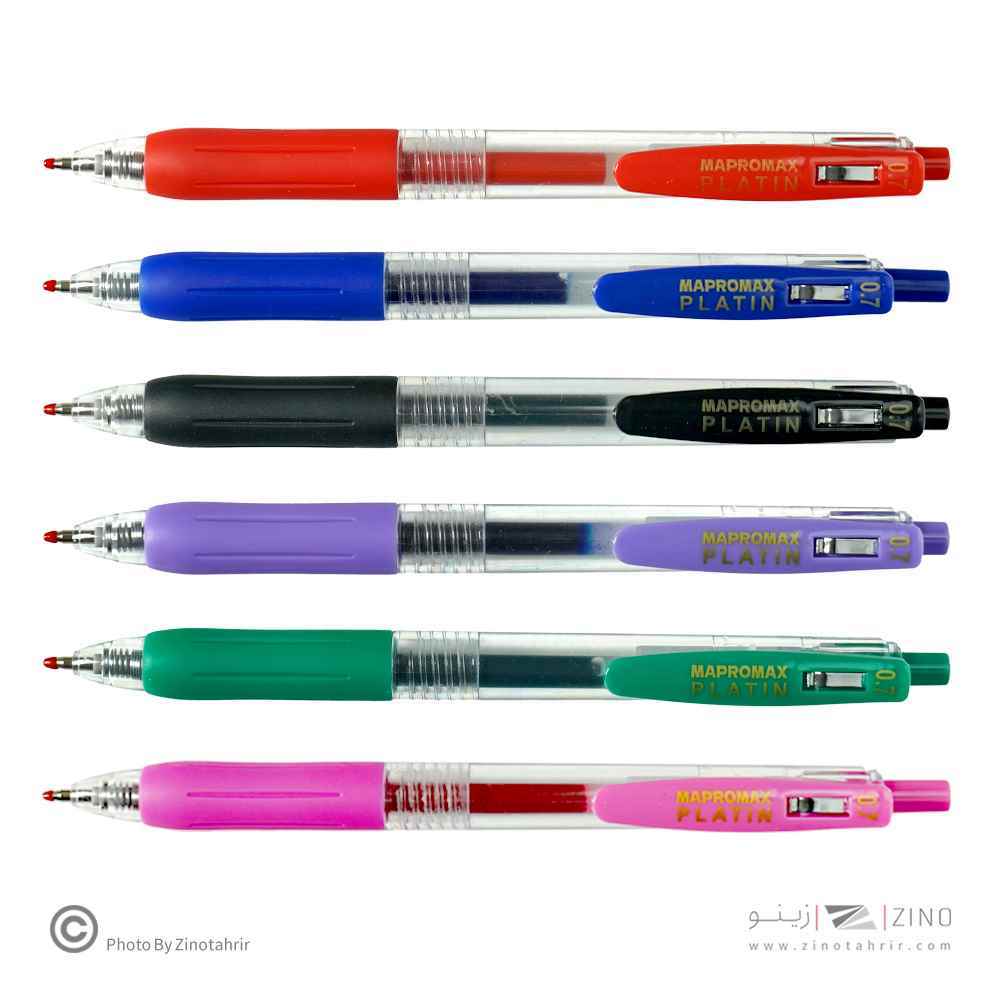روان نویس فشاری0/7(رنگ جور)گریپ دار پلاتین ماپرومکس کدMA-602