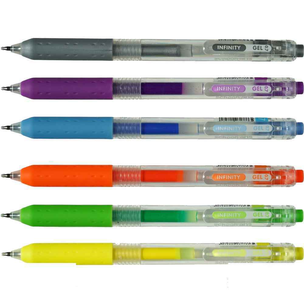روان نویس فشاری گریپ دار0/7بسته6رنگ اینفینیتی(رنگ نئون) اسکول فنز کد921202-4