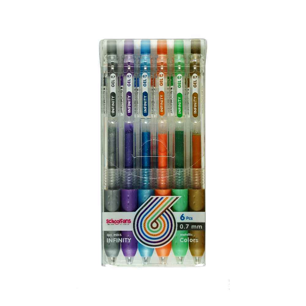 روان نویس فشاری گریپ دار0/7بسته6رنگ اینفینیتی(رنگ متالیک) اسکول فنز کد921202-3