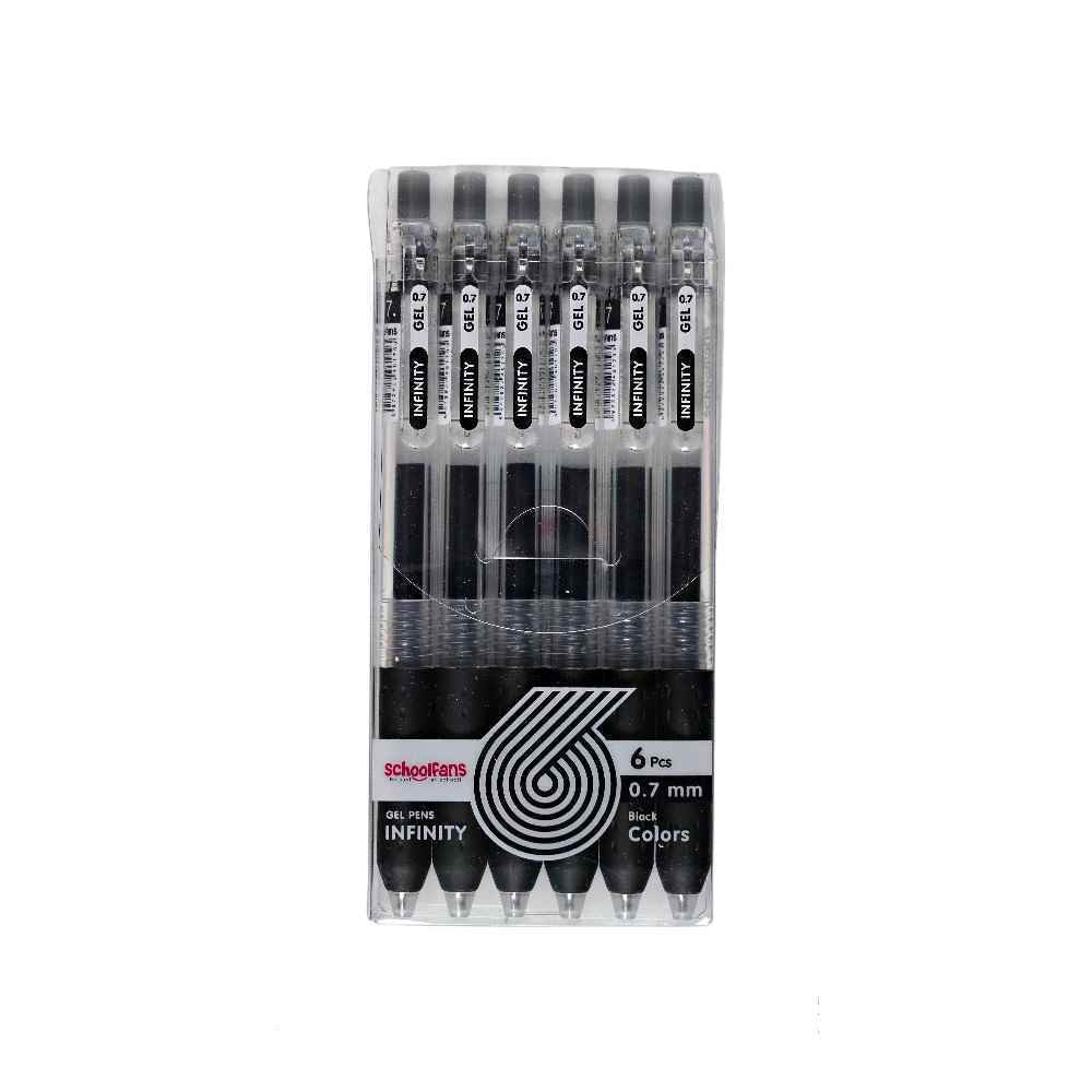 روان نویس فشاری گریپ دار0-7بسته6عددی مشکی اینفینیتی اسکول فنز