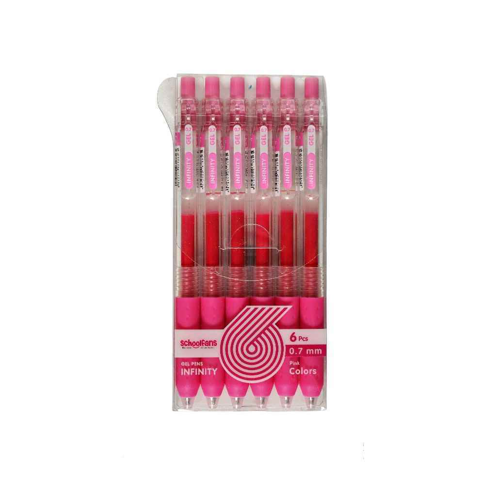 روان نویس فشاری گریپ دار0-7بسته6عددی صورتی اینفینیتی اسکول فنز