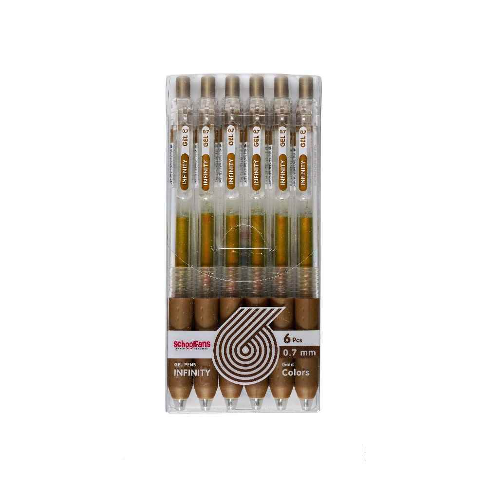 روان نویس فشاری گریپ دار0-7بسته6عددی طلایی اینفینیتی اسکول فنز