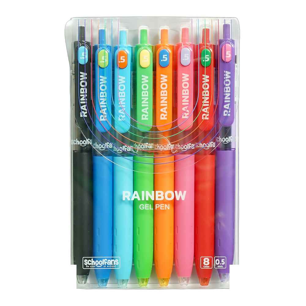 روان نویس0-5 فشاری رنگ جور بدنه گریپ دار اسکول فنز سری rainbow