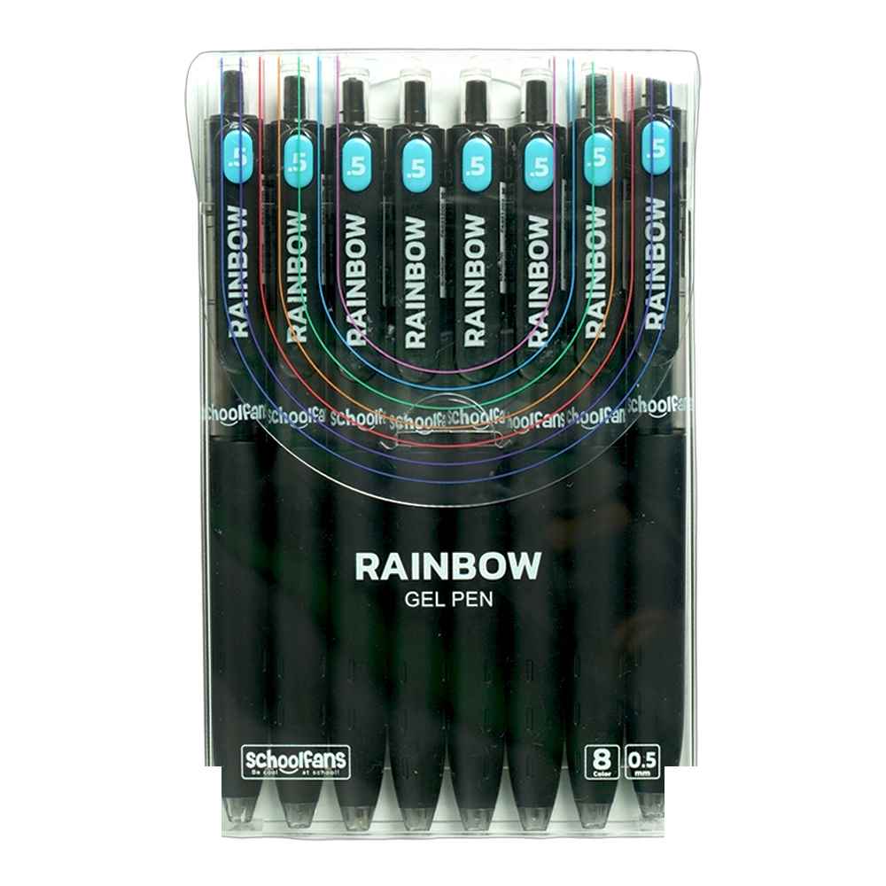روان نویس0-5 فشاری مشکی بدنه گریپ دار اسکول فنز سری rainbow
