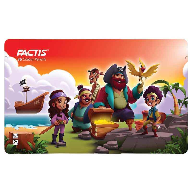 مدادرنگی36رنگ (شش گوش) جعبه فلزی فکتیس