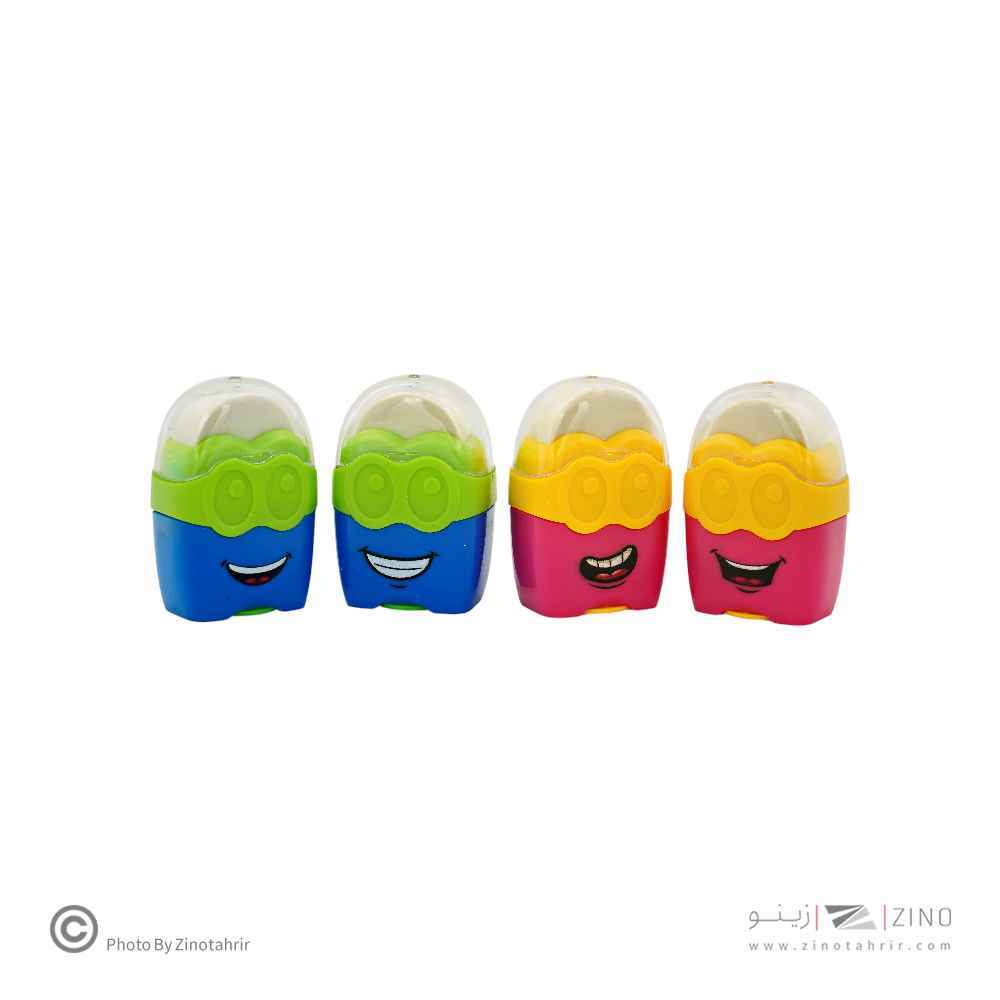 تراش پاکن دوسوراخ مخزن دار طرح لبخند پیکاسو کدSH-115