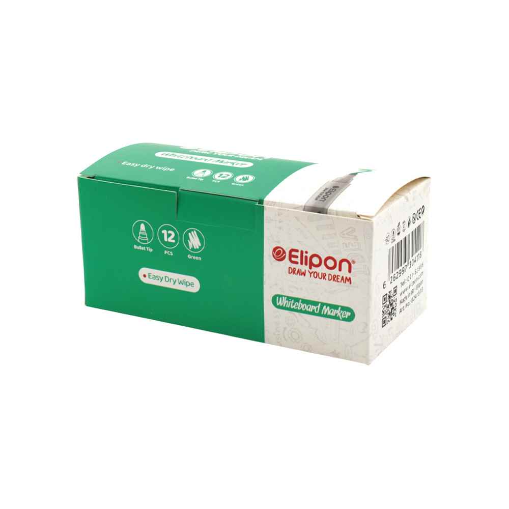 ماژیک وایت برد گرد سبز الیپون کد8241503