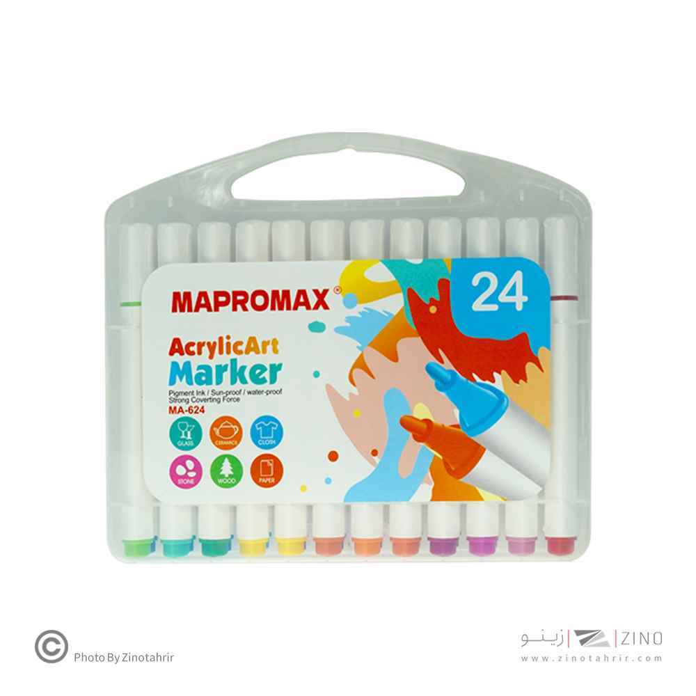 ماژیک اکریلیک24رنگ بدنه سه گوش ماپرومکس کدMA-624