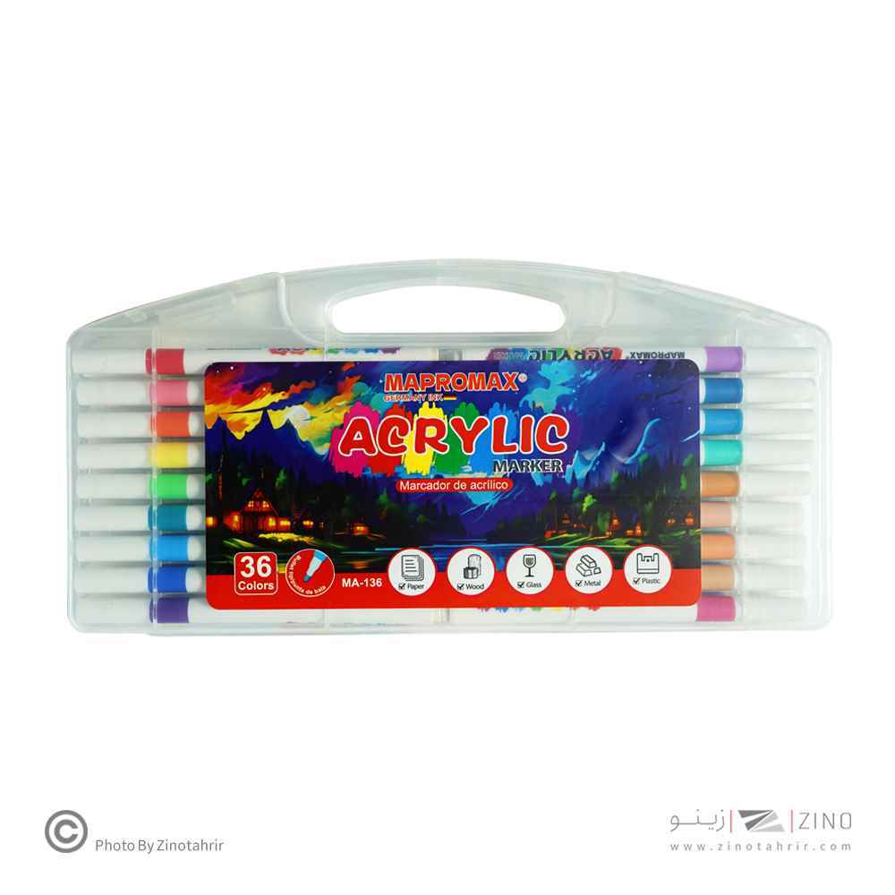 ماژیک اکریلیک36رنگ قلمی ماپرومکس کدMA-136