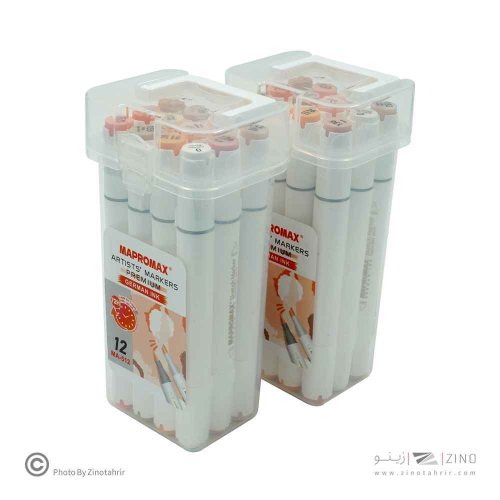 ماژیک12 رنگ (رنگ پوست )راندو نیوتاچ/ماپرومکس جعبه طلقی کد512