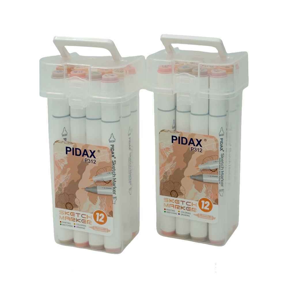 ماژیک12 رنگ (رنگ پوست )راندو نیوتاچ/ماپرومکس جعبه طلقی کد512