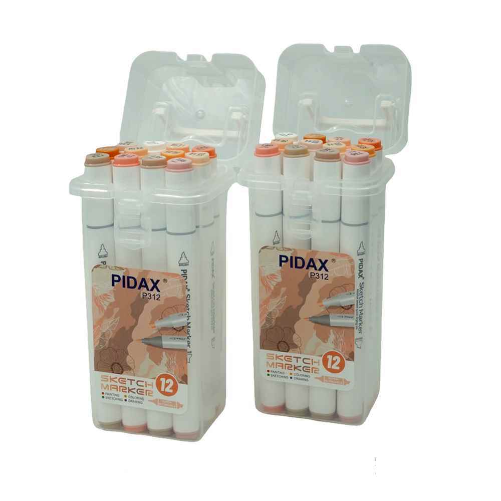 ماژیک12 رنگ (رنگ پوست )راندو نیوتاچ/ماپرومکس جعبه طلقی کد512