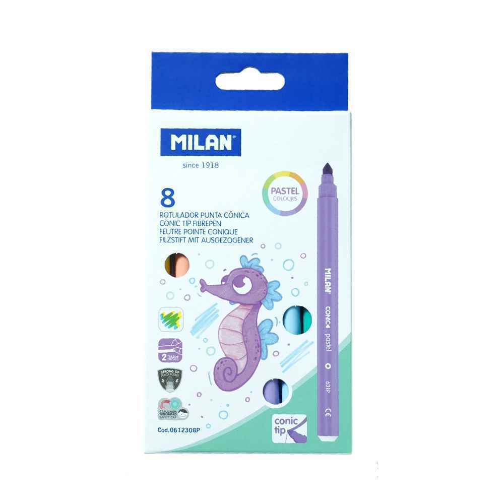 ماژیک نقاشی 8 رنگ پاستلی میلان کد0612308p