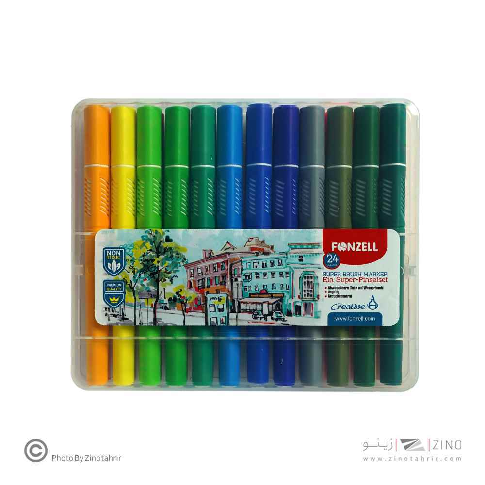 ماژیک نقاشی24رنگ(بدنه سه گوش جعبه طلقی براش)فونزل کد684999یاکد463999