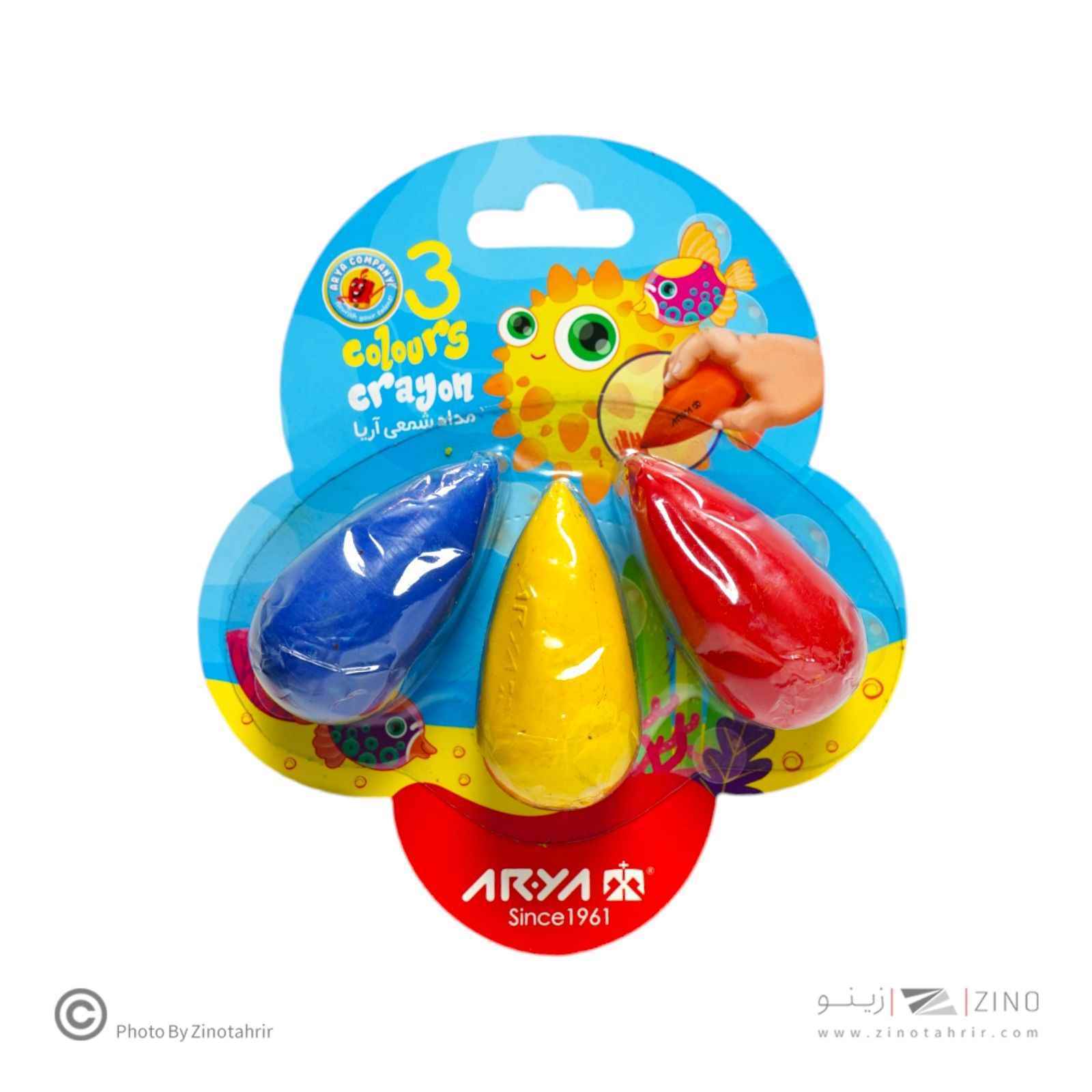 پاستل روغنی 3 رنگ مقوایی دوکی آریا کد2055