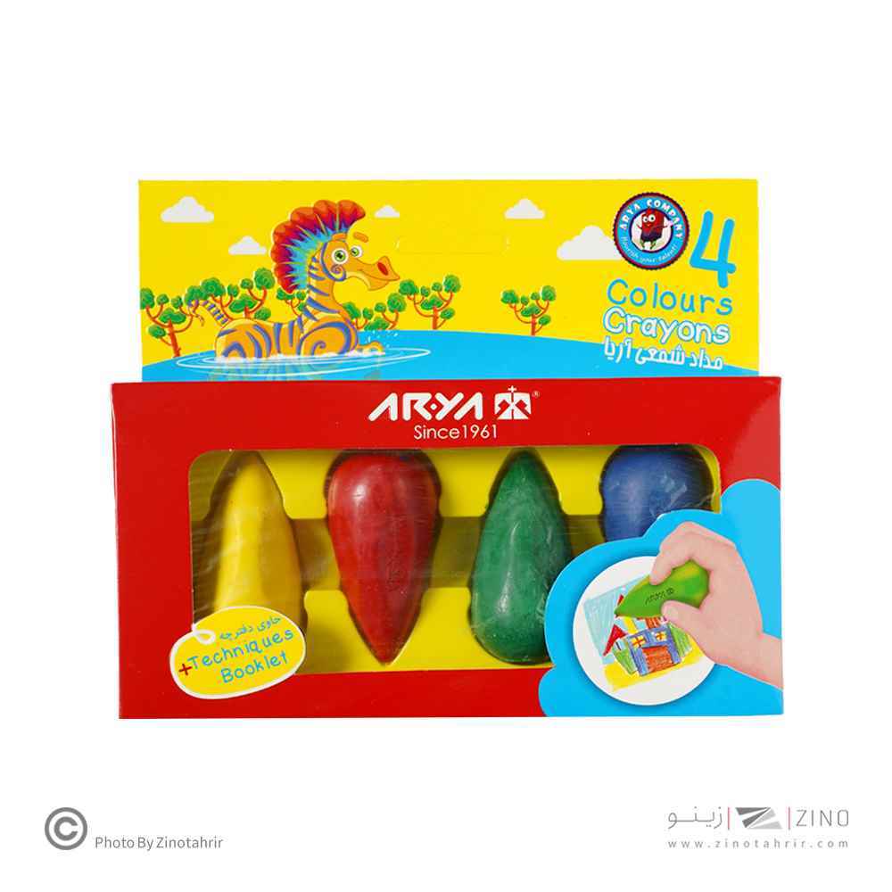 پاستل روغنی 4رنگ مقوایی دوکی آریا کد2050*48عدد*